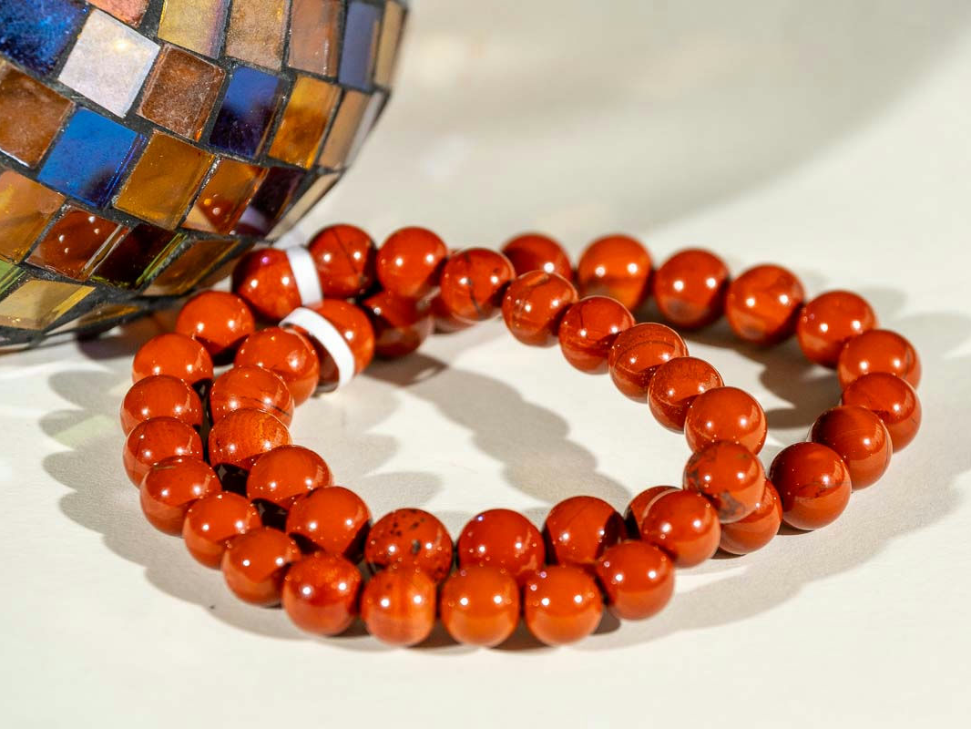Bracelet Jaspe Rouge perles 8 mm