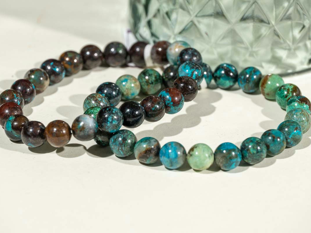 Bracelet Chrysocolle perles 8 mm