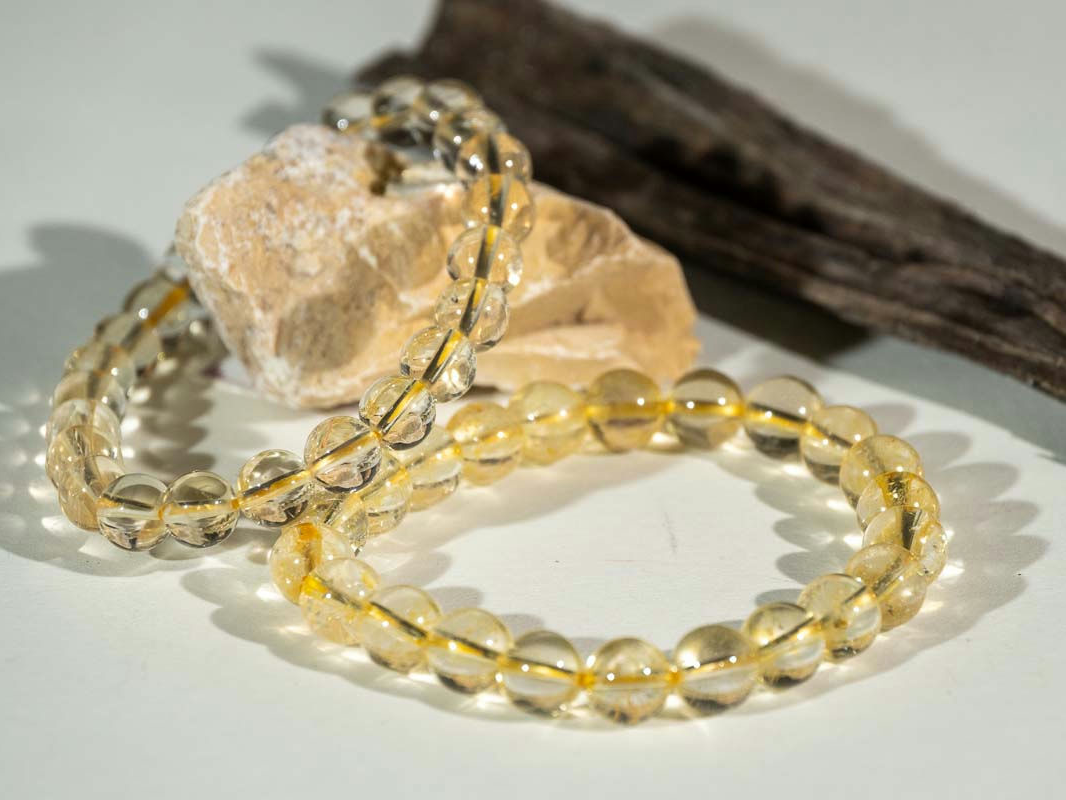 Bracelet Citrine Naturelle perles 8 mm