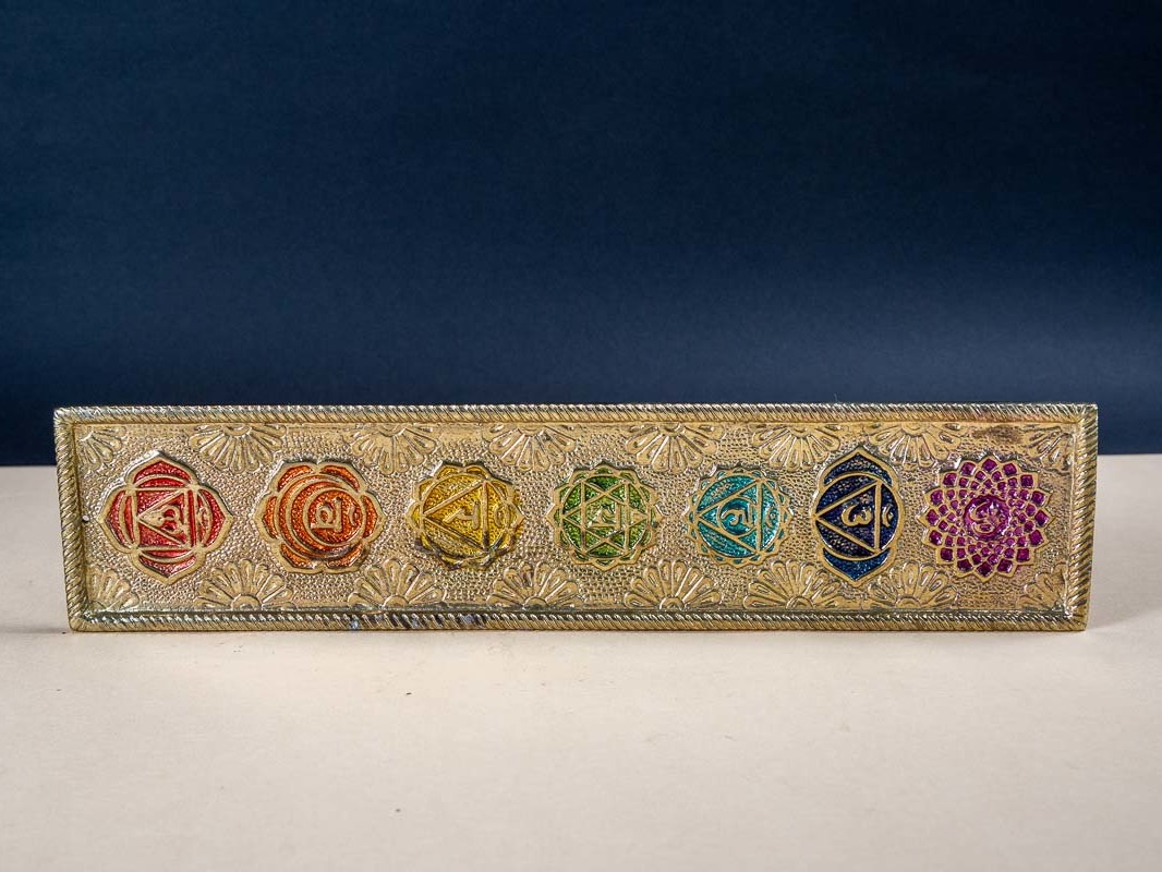 Porte-encens métal doré 7 Chakras
