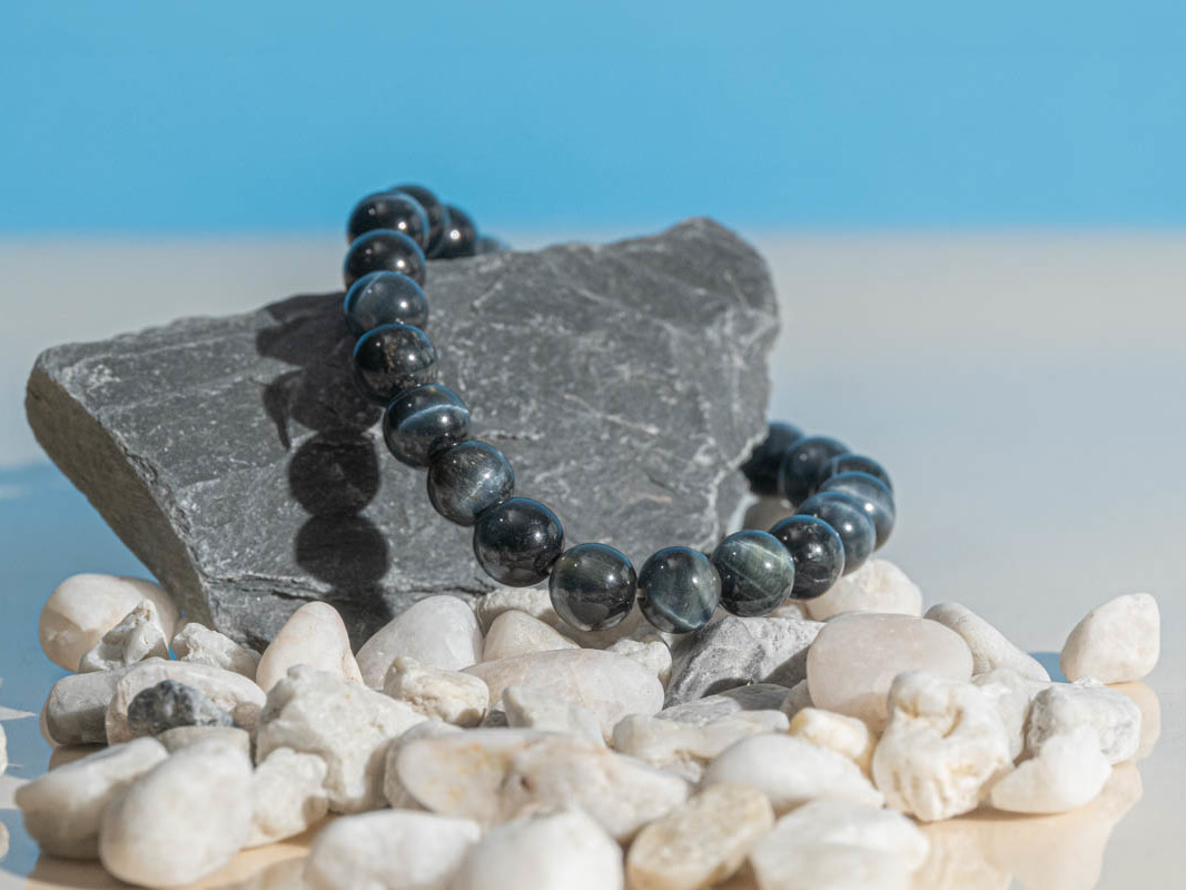 Bracelet Œil de Faucon perles 8 mm