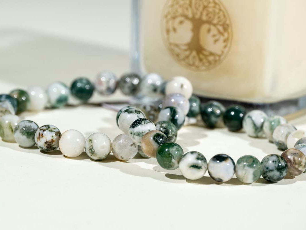 Bracelet Agate Arbre perles 8 mm